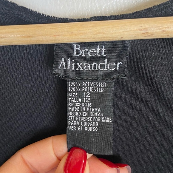 Brett Alixander Y2K 90s Velvet Maxi Dress Size 12 Black Whimsigoth Witchy Goth - Picture 9 of 9